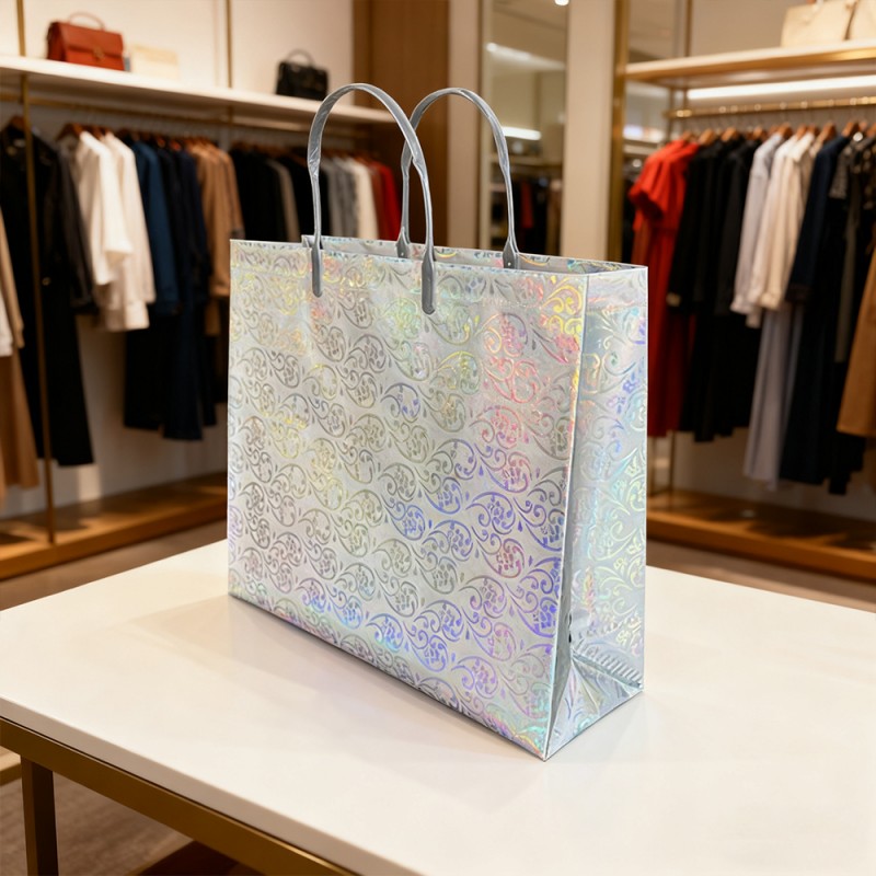 Beg Tote Hadiah Berlapis Filem Glitter